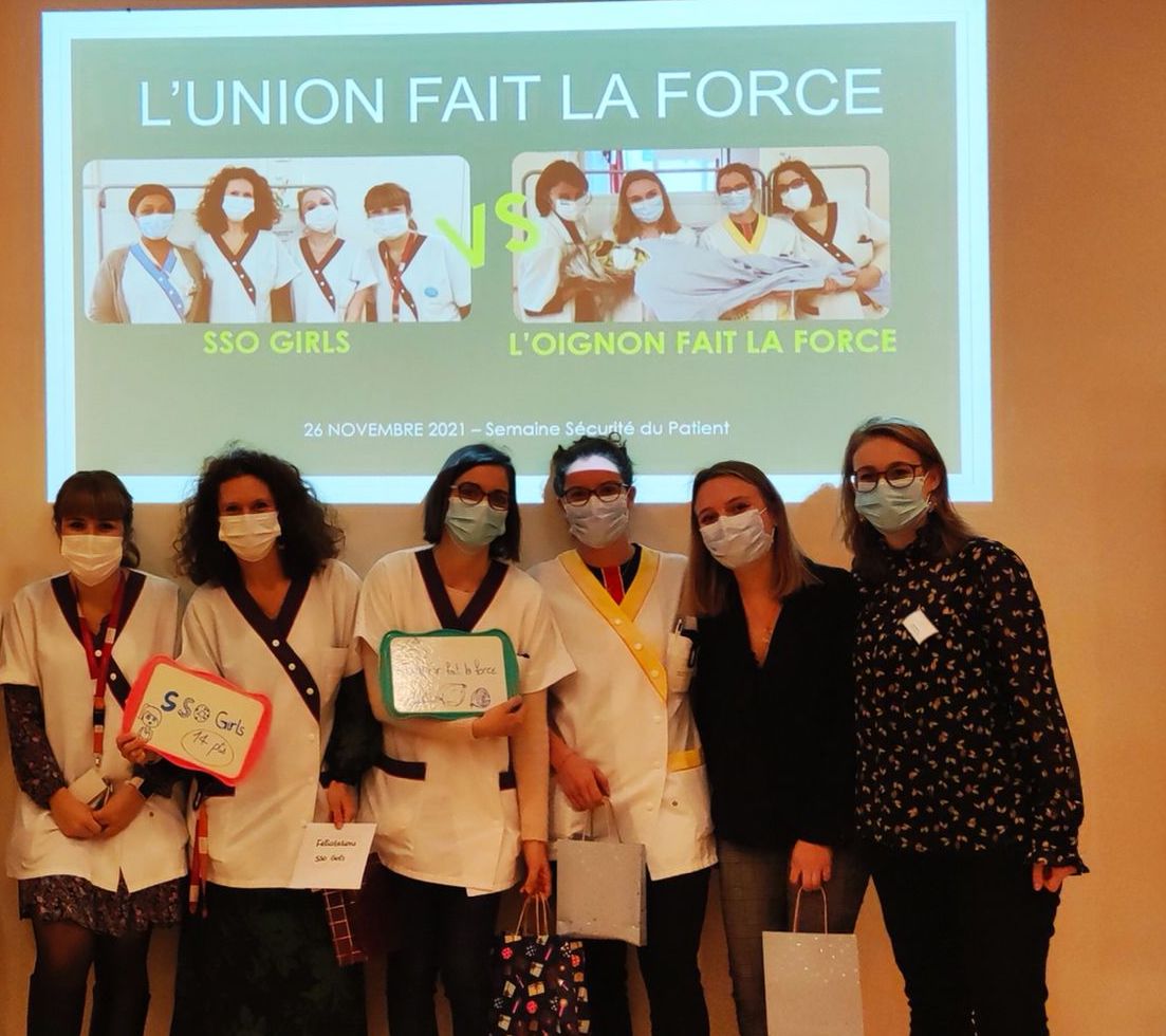 Euipe gagnante du tournoi de la semaine de sécurité des patients à l'hôpital Cognacq-Jay