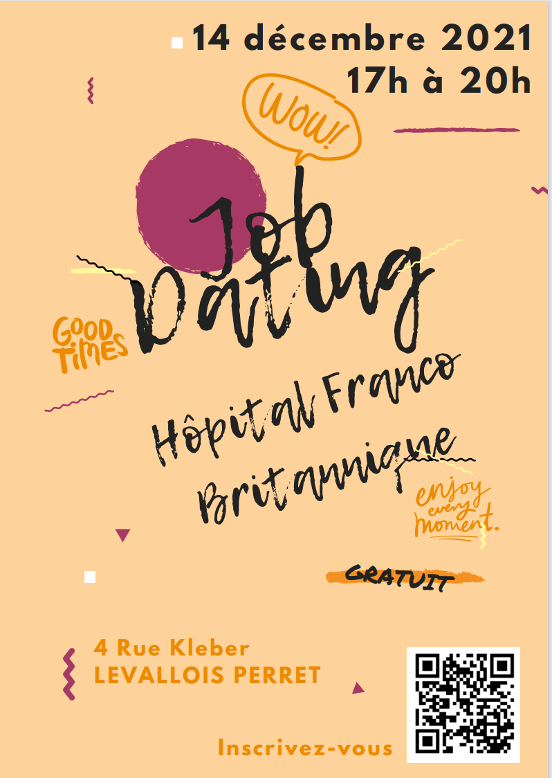 Affiche du job dating de l'hôpital franco-Britannique